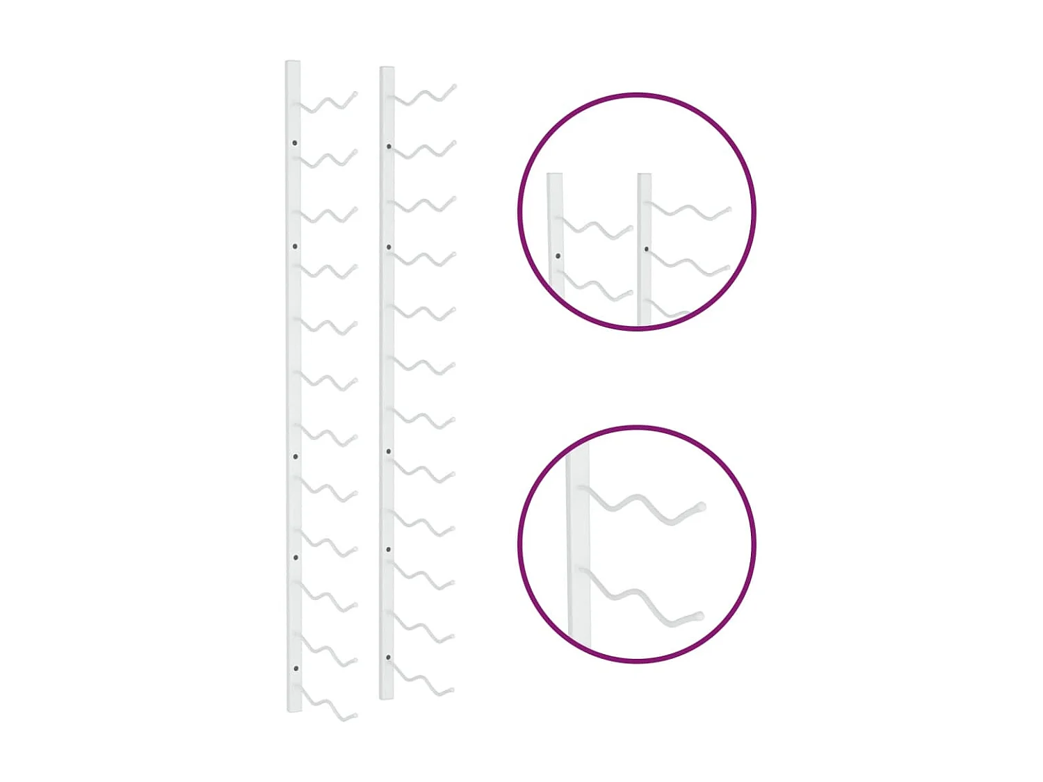 St. Petersburg  Wijnrek voor 24 flessen wandmontage ijzer wit