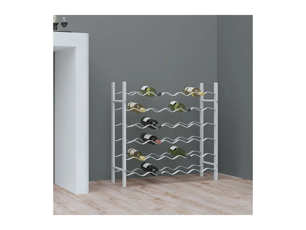 Juniper  Casier à bouteilles pour 36 bouteilles Blanc Métal