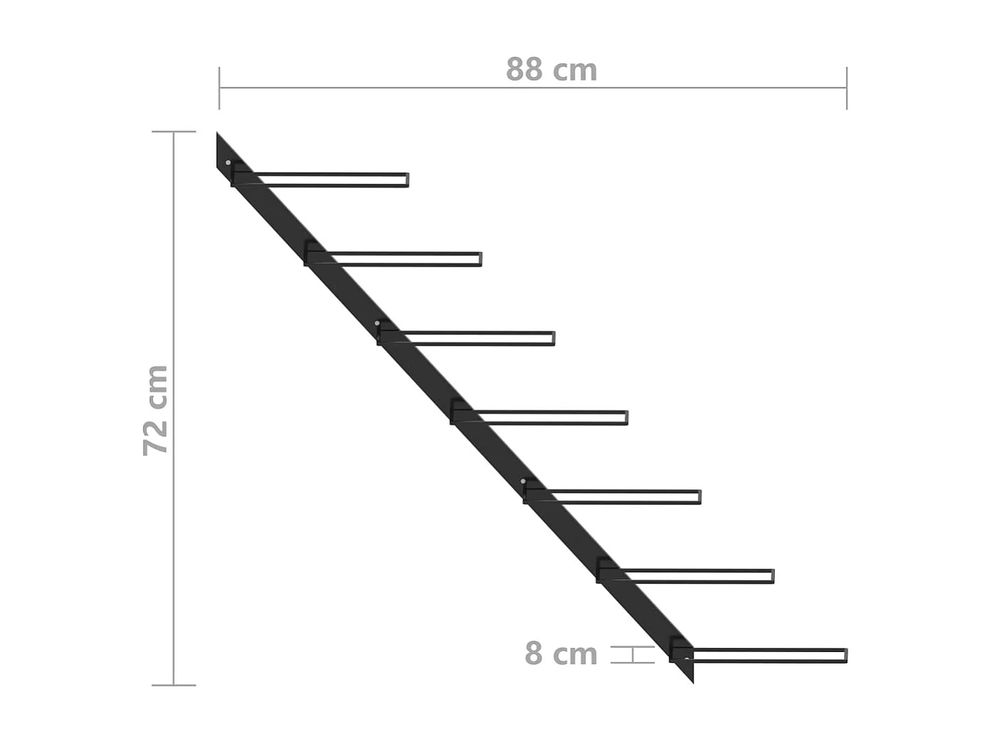 Città di Castello  Casier à bouteilles mural pour 7 bouteilles Noir Métal