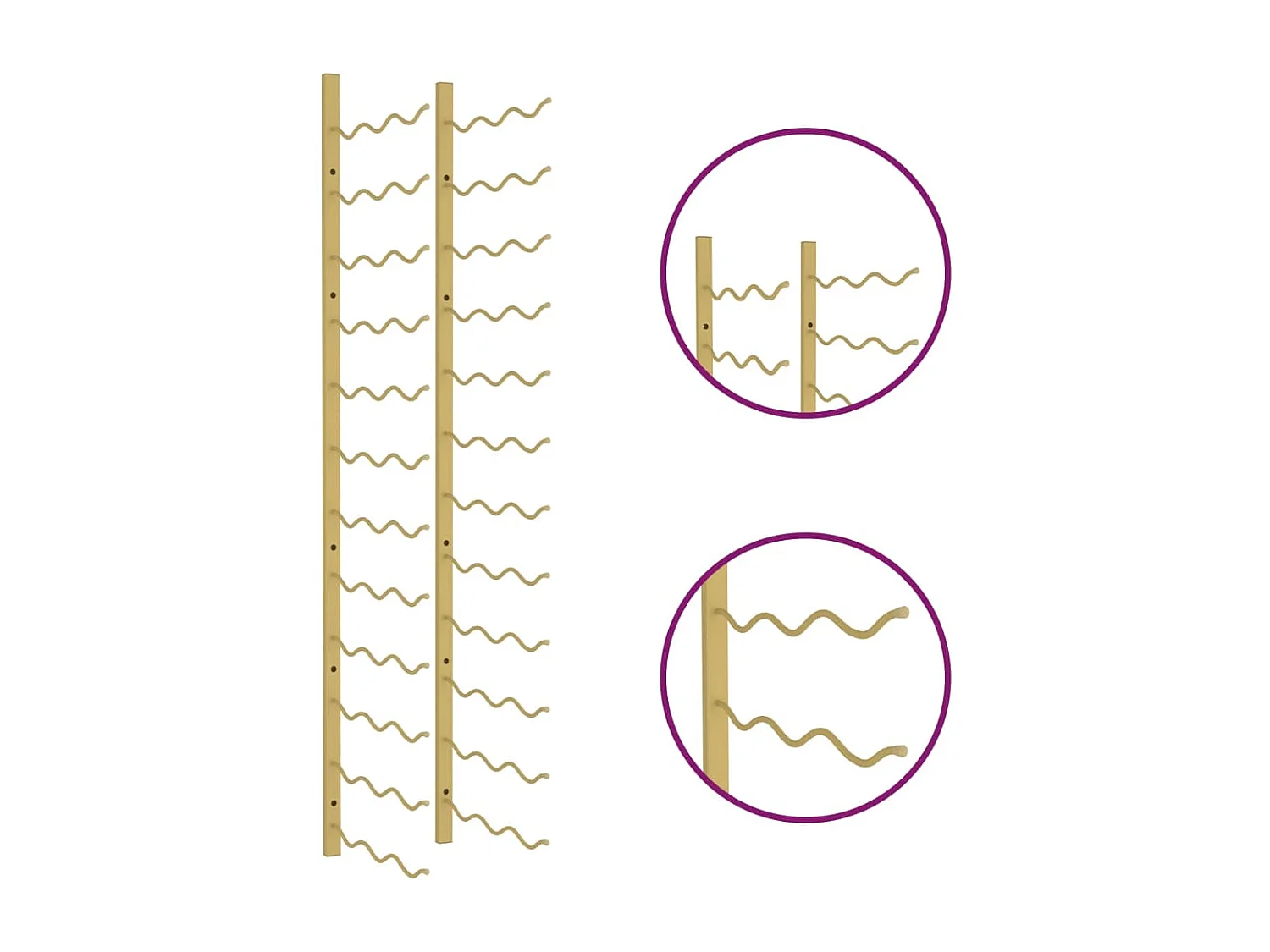 St. Petersburg  Wand-Weinregal für 36 Flaschen Golden Eisen