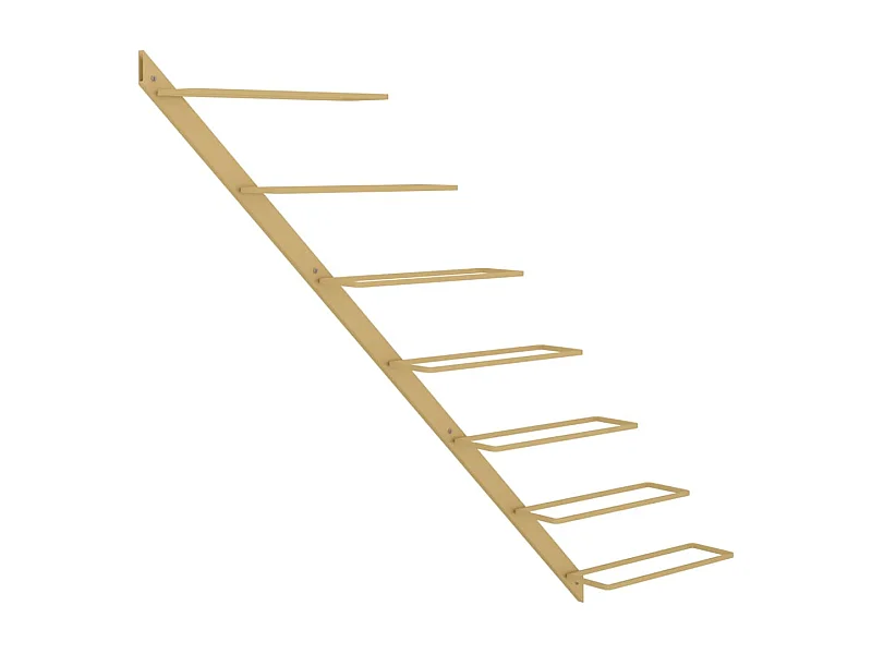 Città di Castello  Wand-Weinregal für 7 Flaschen Golden Metall