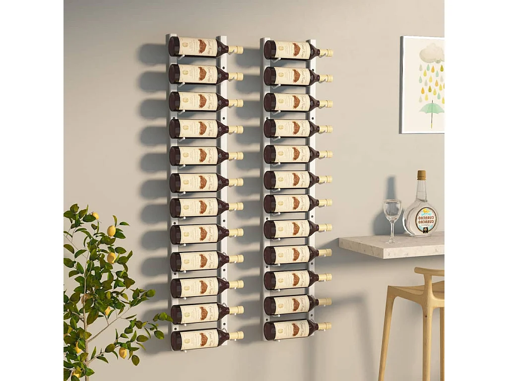 Harvey Alan  Casier à vin mural pour 12 bouteilles 2 pcs Blanc Fer