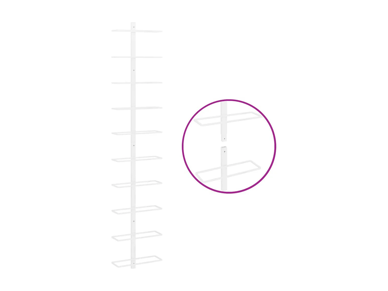 Belfield  Casier à vin mural pour 10 bouteilles Blanc Fer