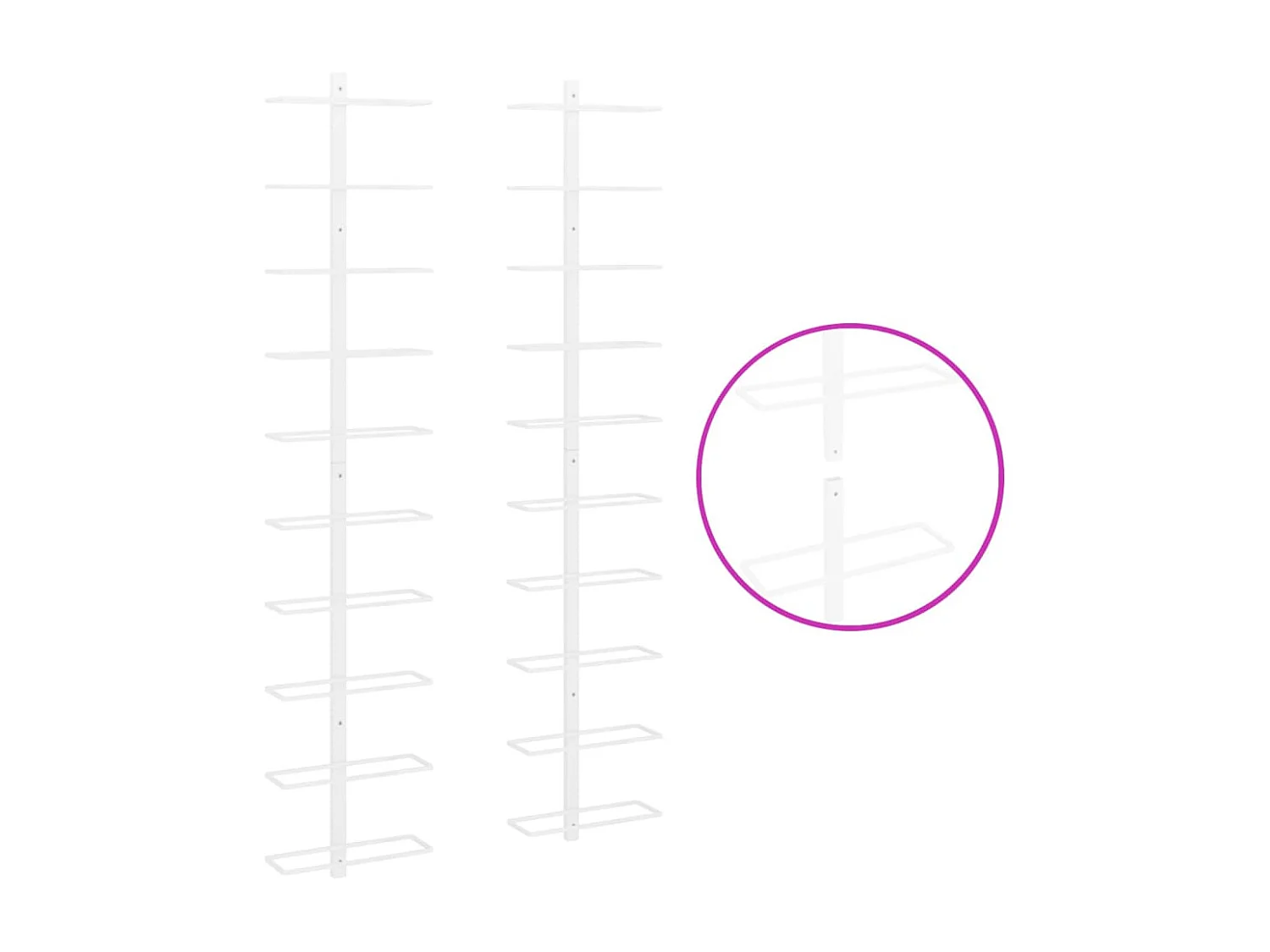 Belfield  Casier à vin mural pour 10 bouteilles 2 pcs Blanc Métal