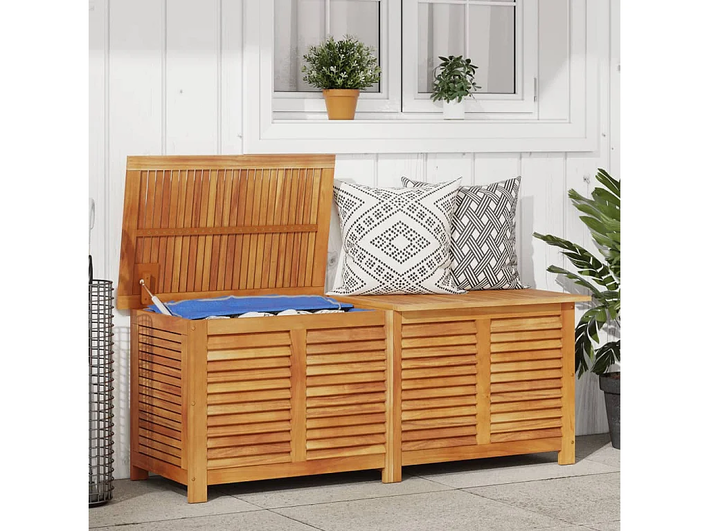 Fjolar  Gartenbox mit Lüftungsschlitzen 150x50x56 cm Massivholz Akazie
