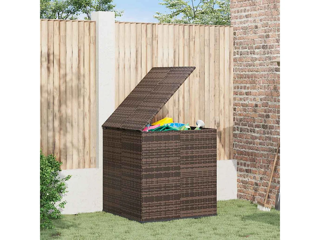 Evans  Boîte à coussins de jardin Résine tressée 100x97,5x104cm Marron