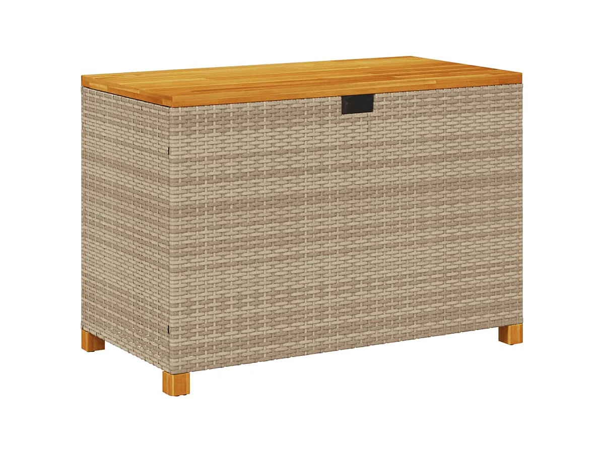 Lysja  Tuinbox 110x55x63 cm poly rattan en acaciahout beige