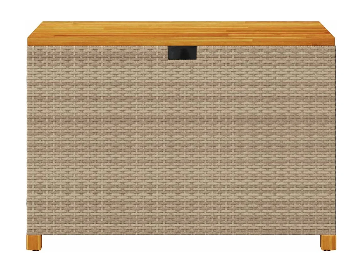 Lysja  Boîte de rangement de jardin beige résine tressée bois d'acacia