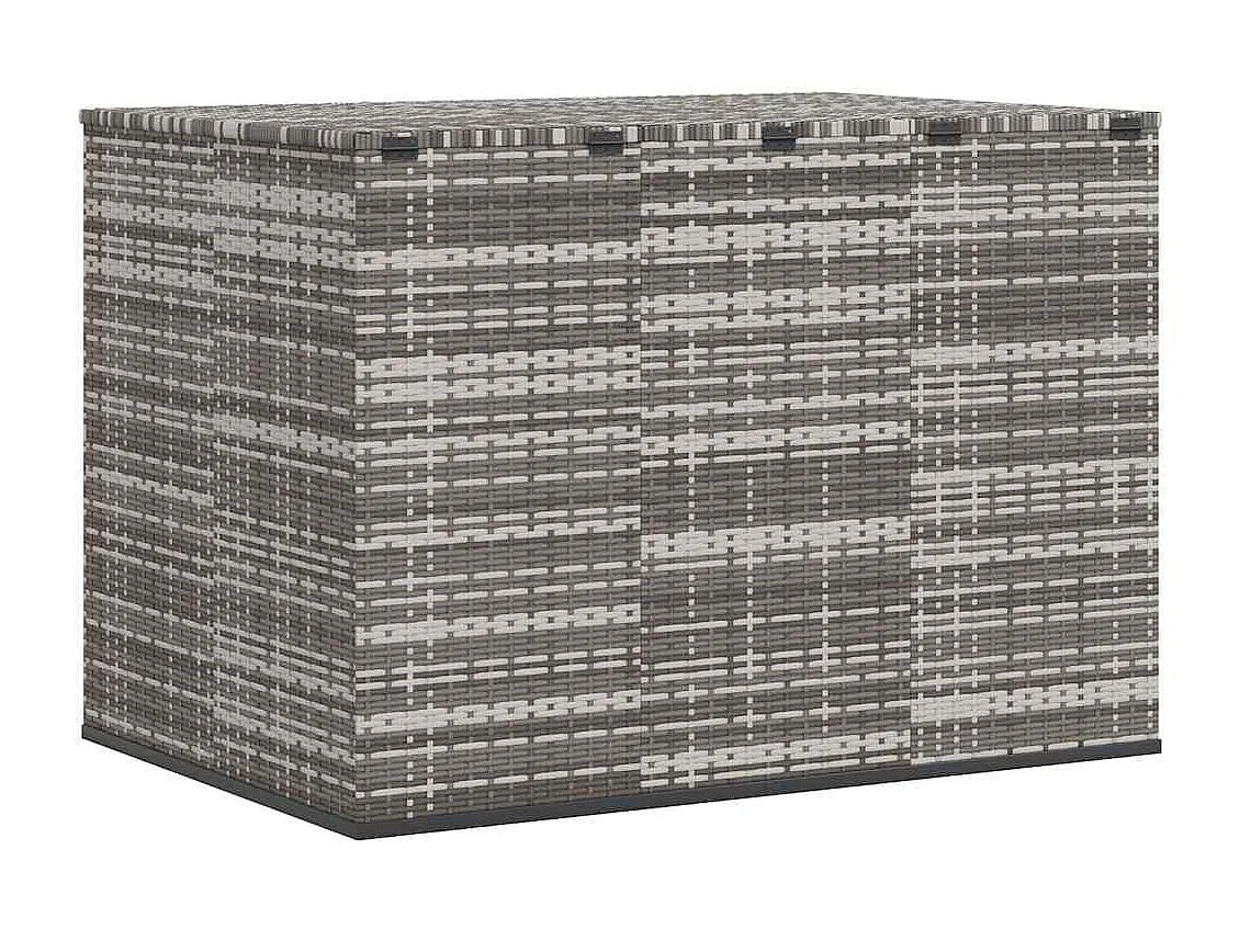 Evans  Boîte à coussins de jardin Résine tressée 145x100x103 cm Gris