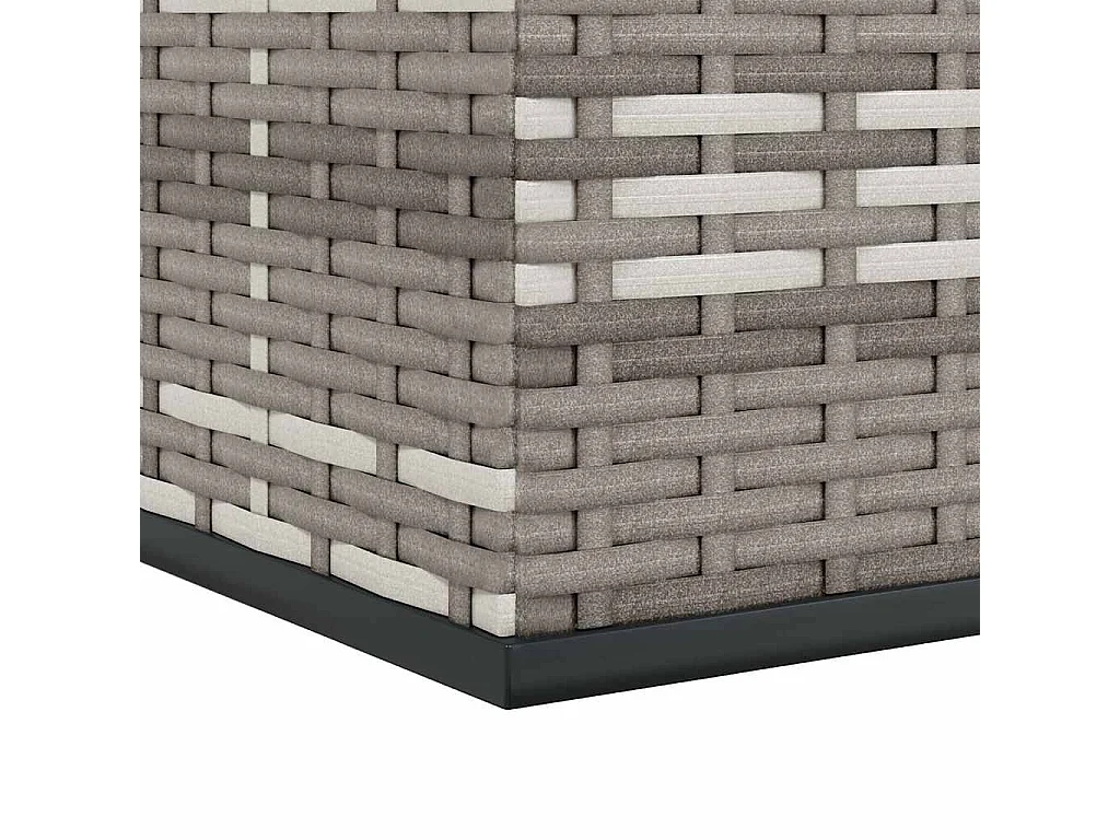 Evans  Boîte à coussins de jardin Résine tressée 145x100x103 cm Gris
