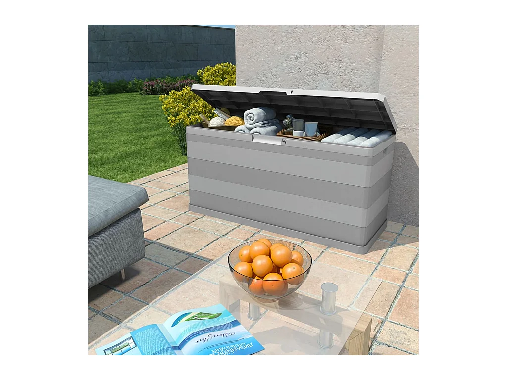 Paul-Bernard-Louis  Boîte de rangement de jardin gris 117x45x56 cm