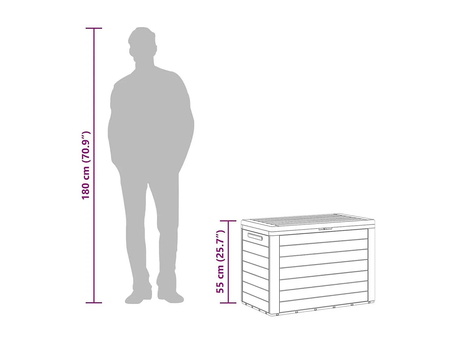 Cagnes-sur-Mer  Tuinbox 78x44x55 cm antraciet