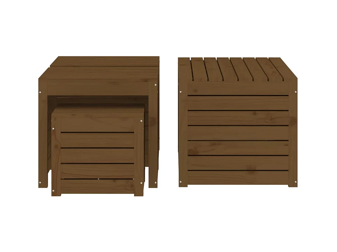 Elaine  Ensemble de boîtes de jardin 4 pcs marron miel bois pin massif
