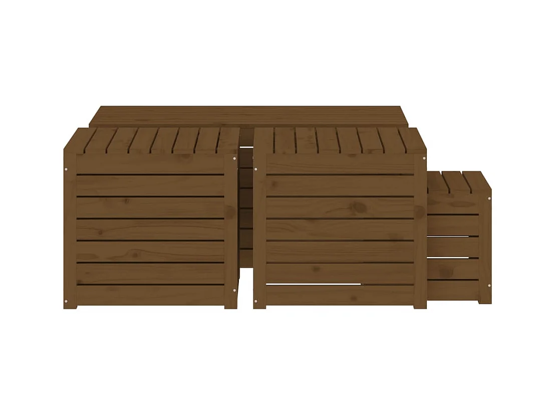 Elaine  Ensemble de boîtes de jardin 4 pcs marron miel bois pin massif