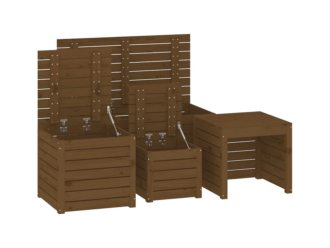 Elaine  Ensemble de boîtes de jardin 4 pcs marron miel bois pin massif