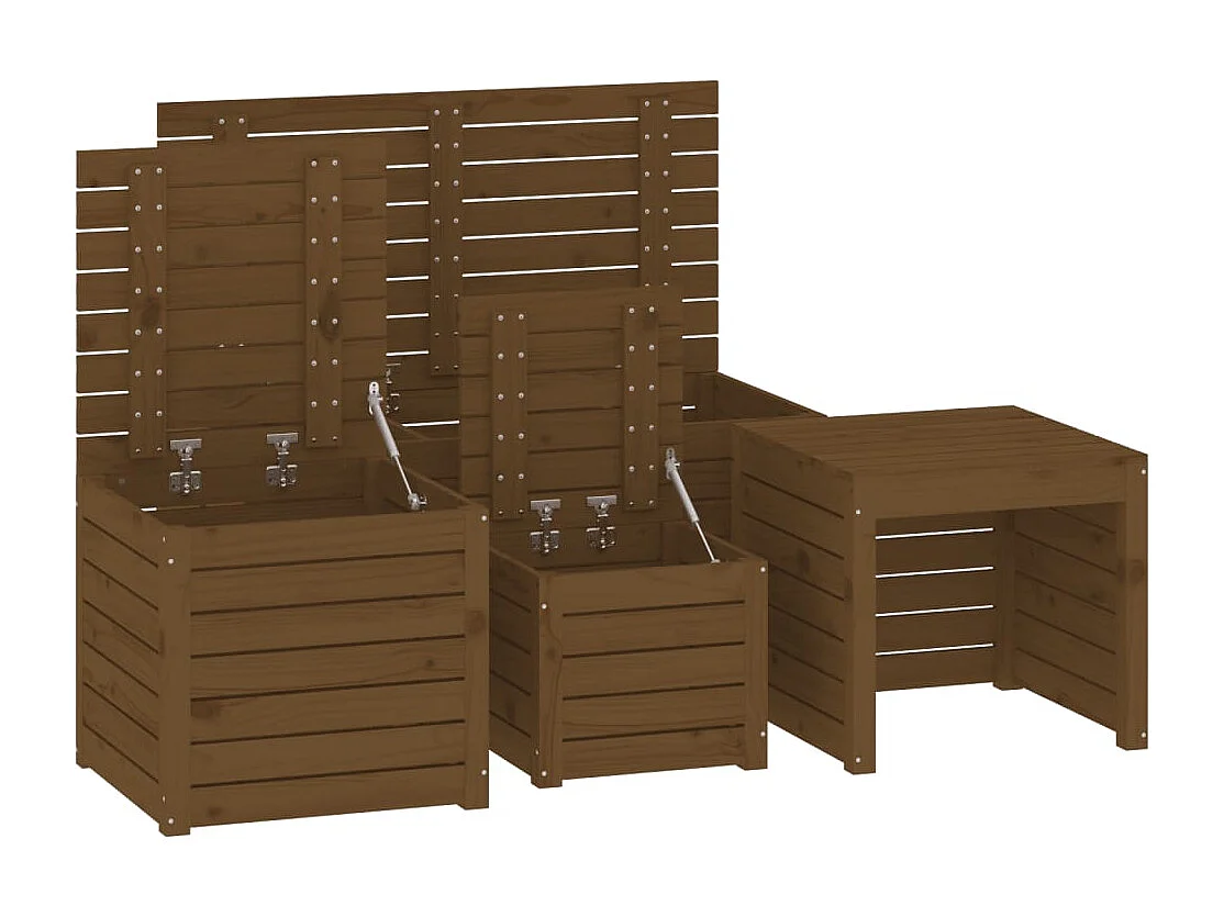 Elaine  4-tlg. Gartenbox-Set Honigbraun Massivholz Kiefer