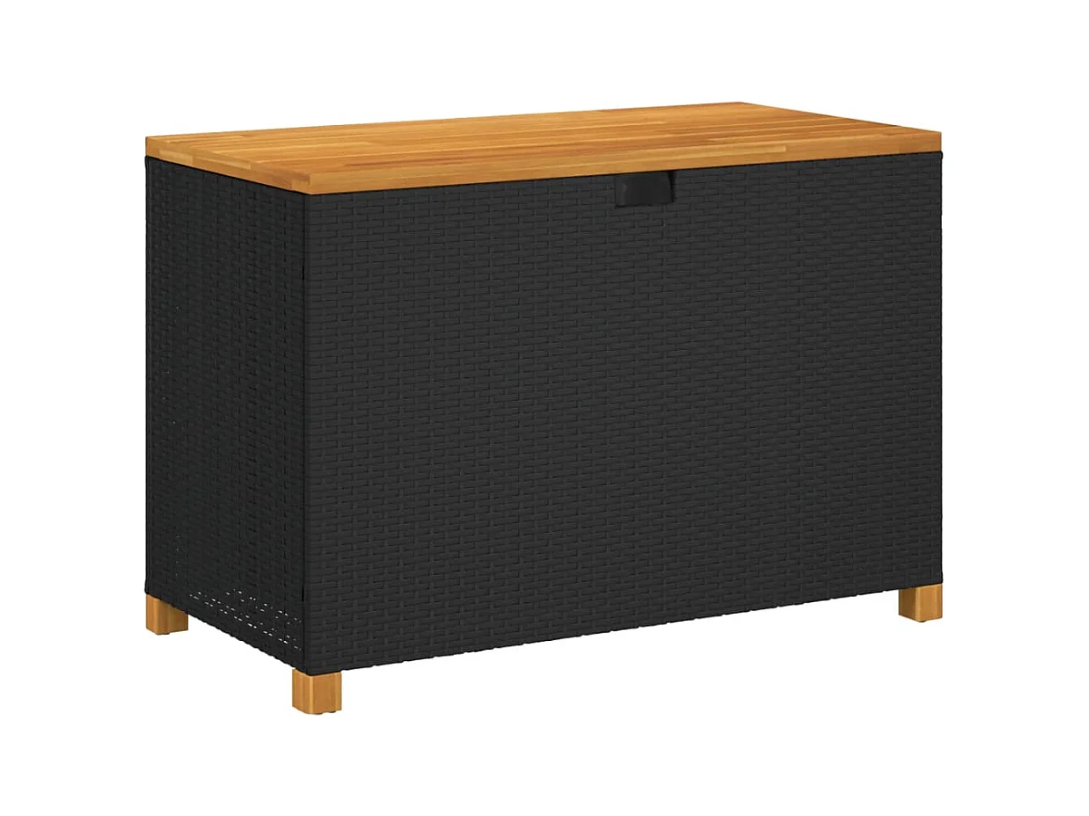 Lysja  Tuinbox 110x55x63 cm poly rattan en acaciahout zwart