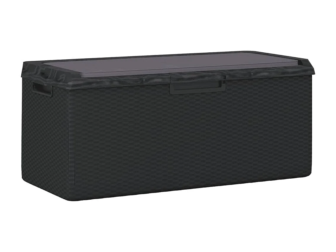 Holly  Boîte de rangement jardin coussin de siège anthracite 350 L PP