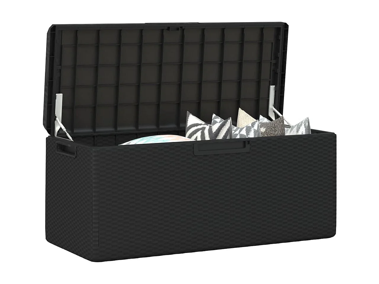 Holly  Boîte de rangement jardin coussin de siège anthracite 350 L PP