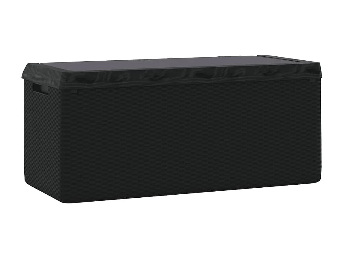 Holly  Boîte de rangement jardin coussin de siège anthracite 350 L PP