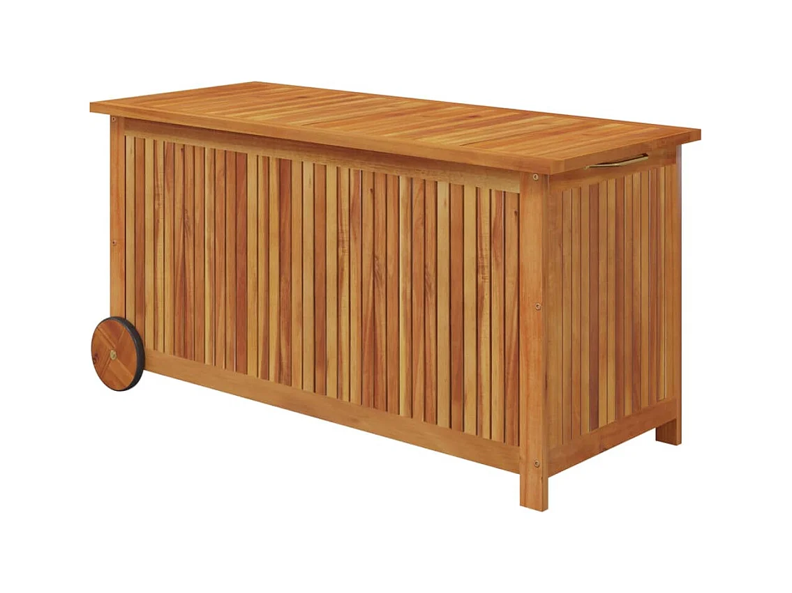 Rautavaara  Boîte de rangement de jardin avec roues 113x50x58cm Bois acacia