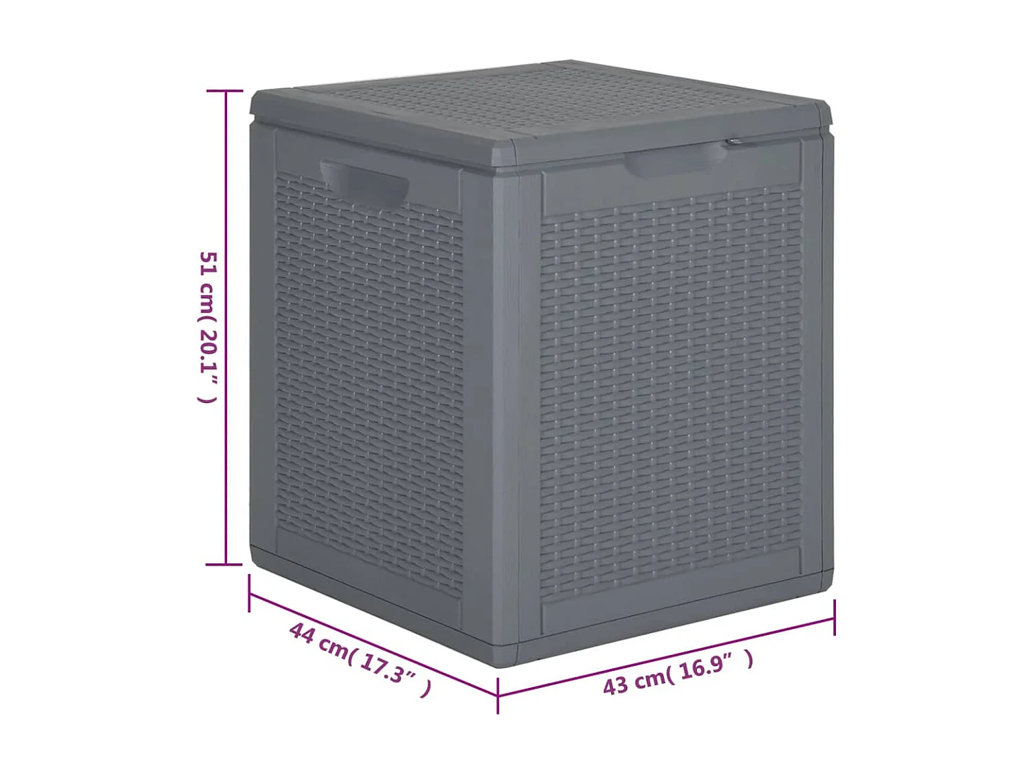 Drumkeeran  Tuinbox 90 L PP rattan grijs