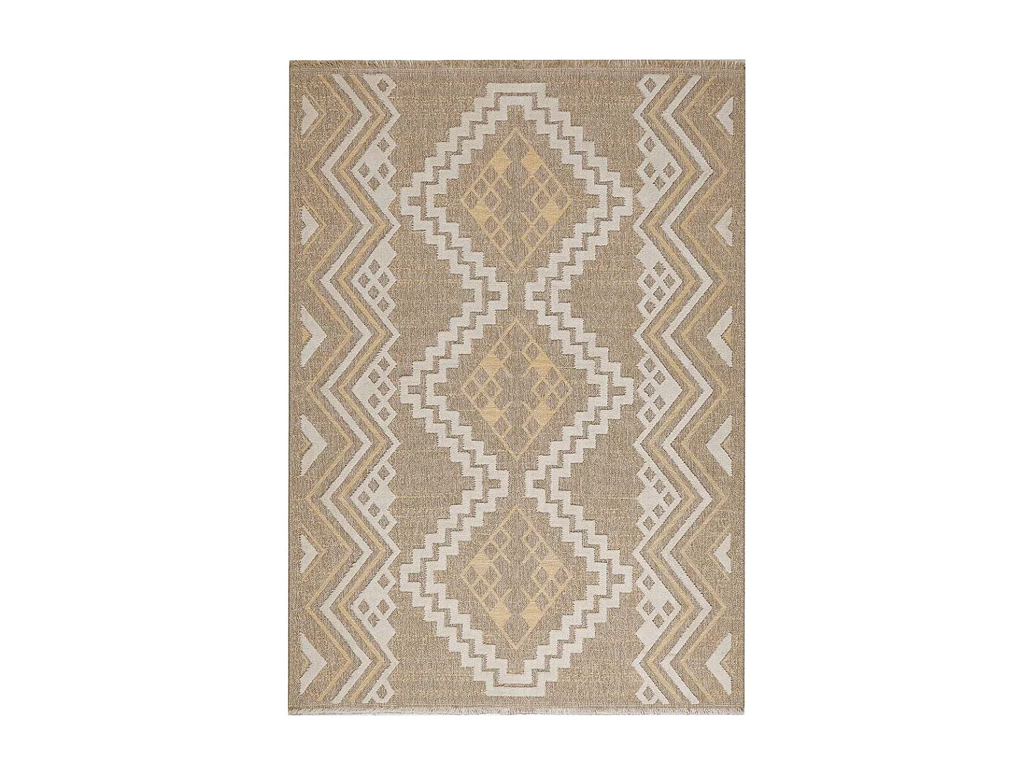 Tapis intérieur extérieur aspect jute jaune Tijuana 9054 180 x 67 cm