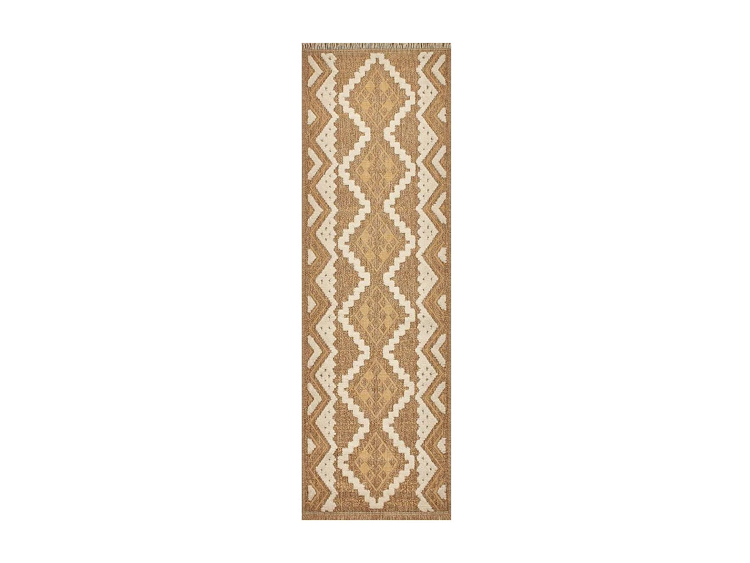 Tapis intérieur extérieur aspect jute jaune Tijuana 9054 180 x 67 cm