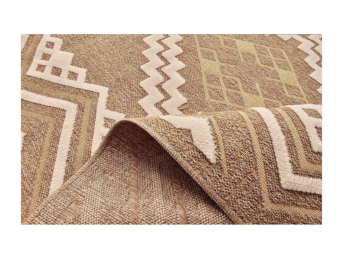 Tapis intérieur extérieur aspect jute jaune Tijuana 9054 180 x 67 cm