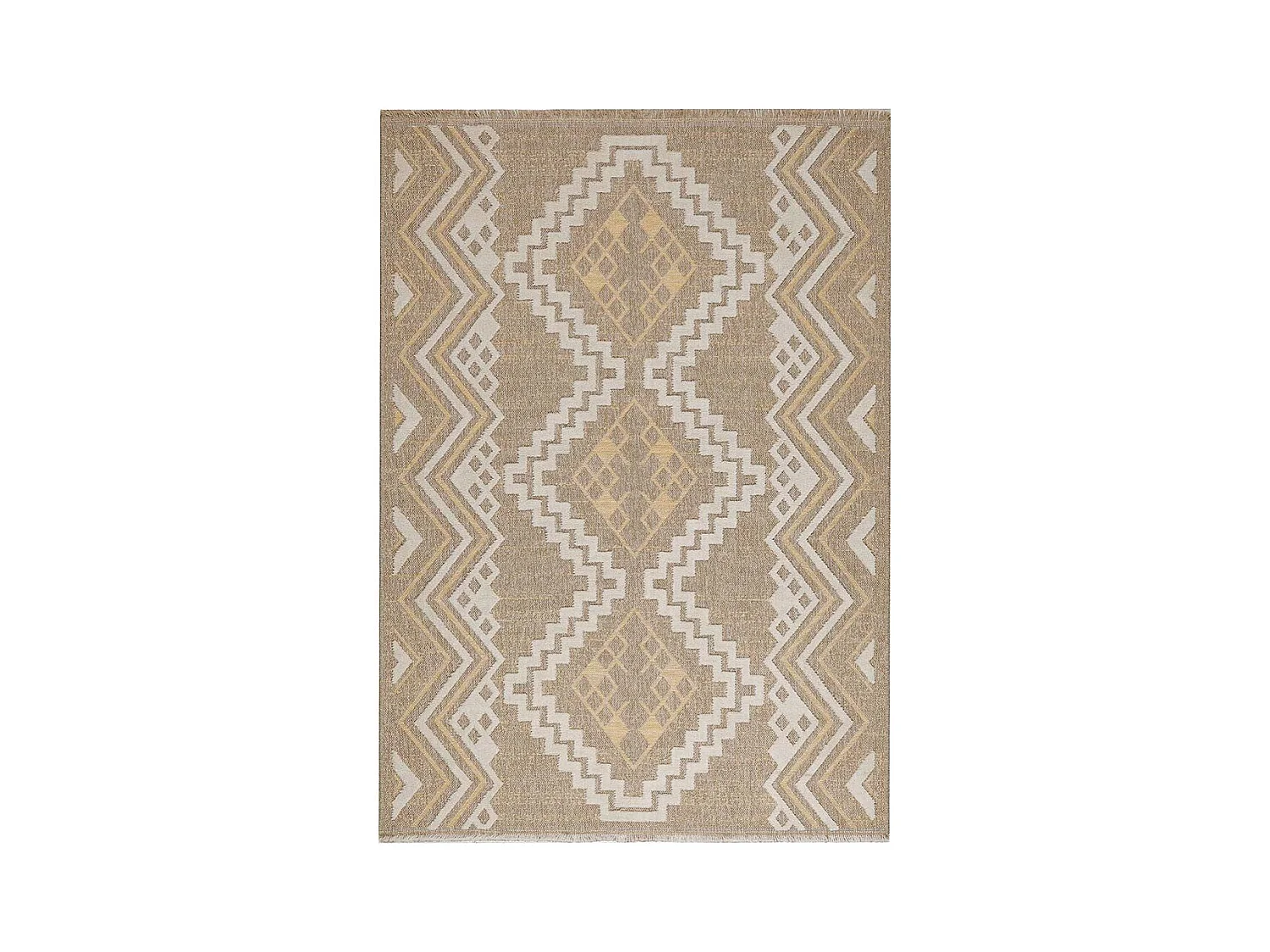 Tapis intérieur extérieur aspect jute jaune Tijuana 9054 180 x 67 cm