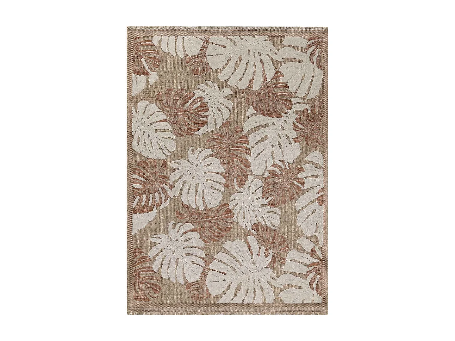 Tapis intérieur extérieur aspect jute terracotta Tijuana 9062 90 x 67 cm