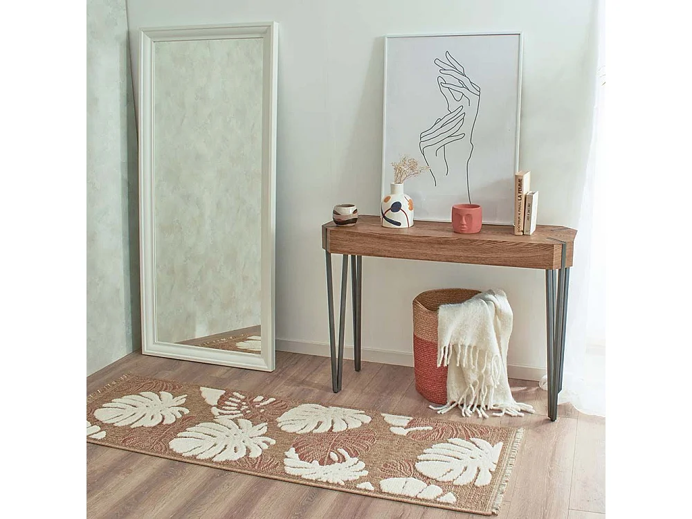 Tapis intérieur extérieur aspect jute terracotta Tijuana 9062 170 x 120 cm