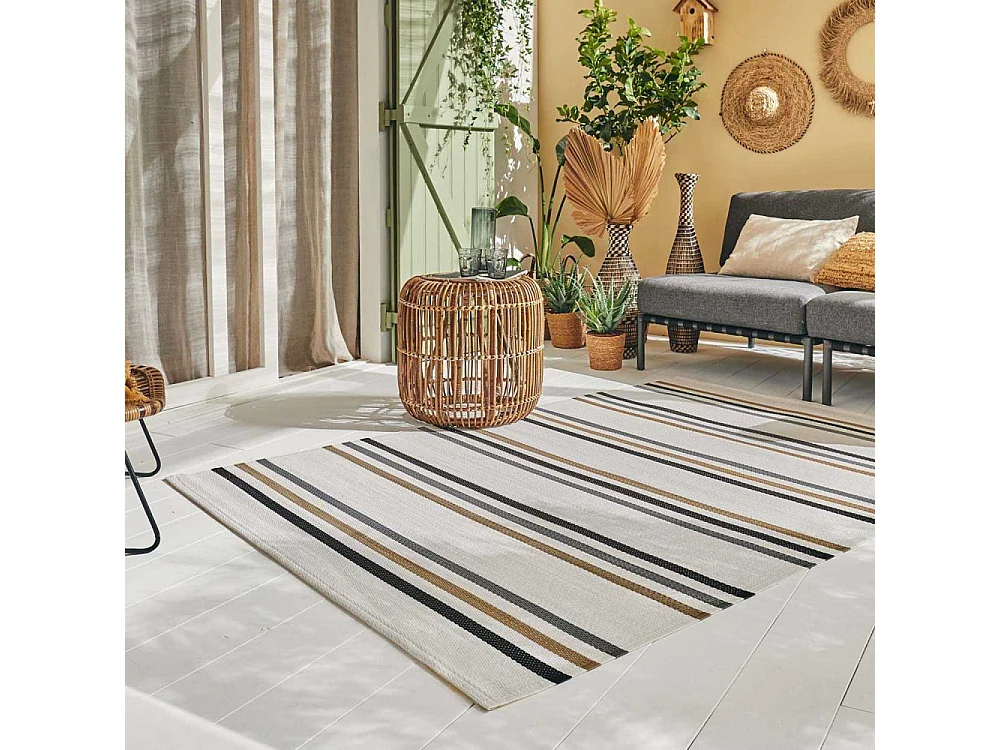 Tapis extérieur en polypropylène Spargi 1742 noir 150 x 220 cm