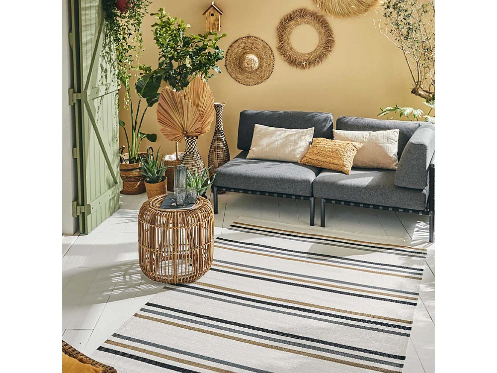 Tapis extérieur en polypropylène Spargi 1742 noir 150 x 220 cm