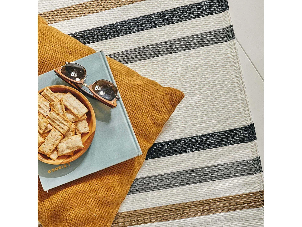 Tapis extérieur en polypropylène Spargi 1742 noir 150 x 220 cm