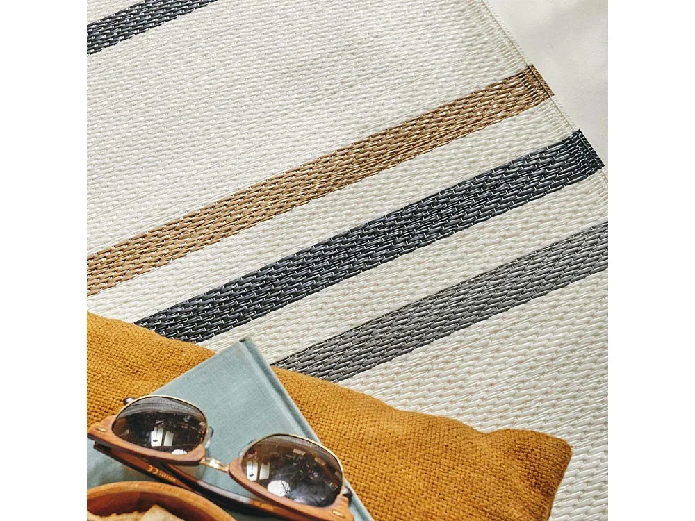 Tapis extérieur en polypropylène Spargi 1742 noir 150 x 220 cm