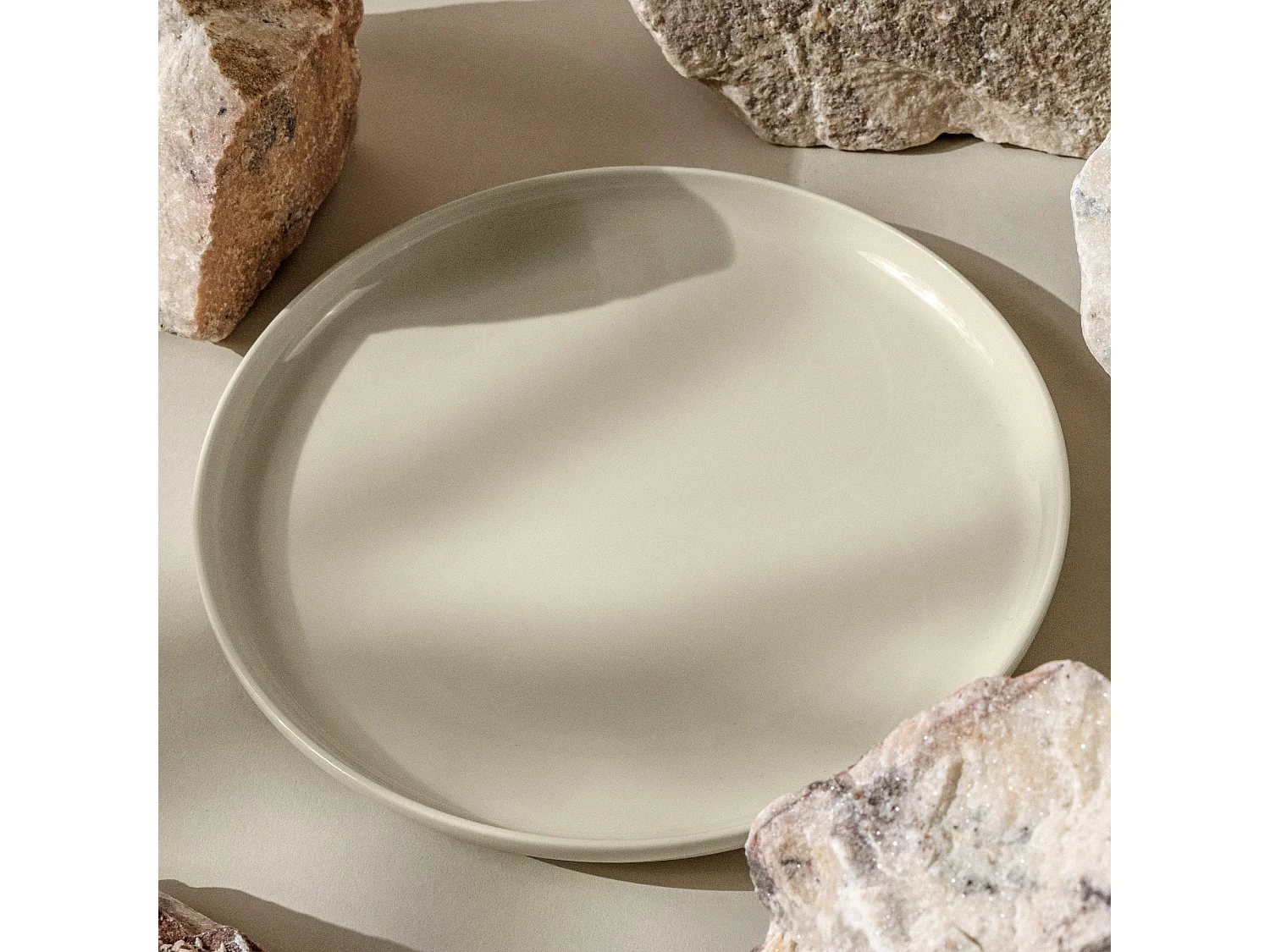 Service de table - Service vaisselle - 6 personnes 18 pièces - Beige Brillant - VICTO