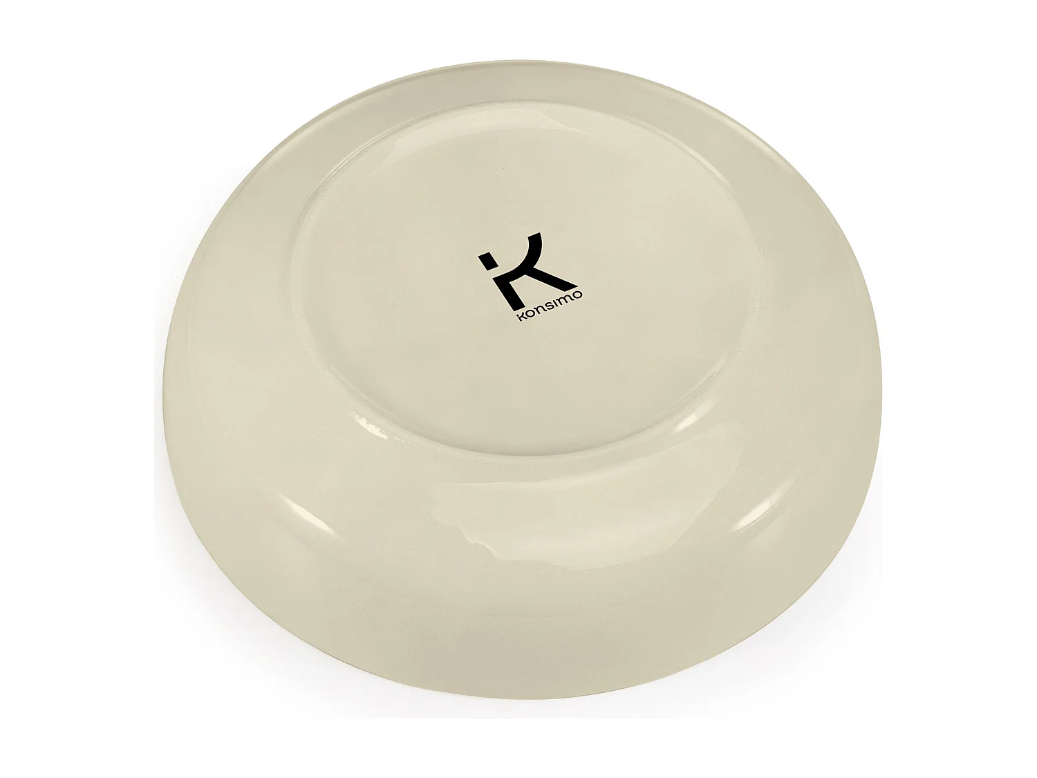 Set de assiettes creuses - 6 personnes 6 pièces - Beige Brillant - VICTO