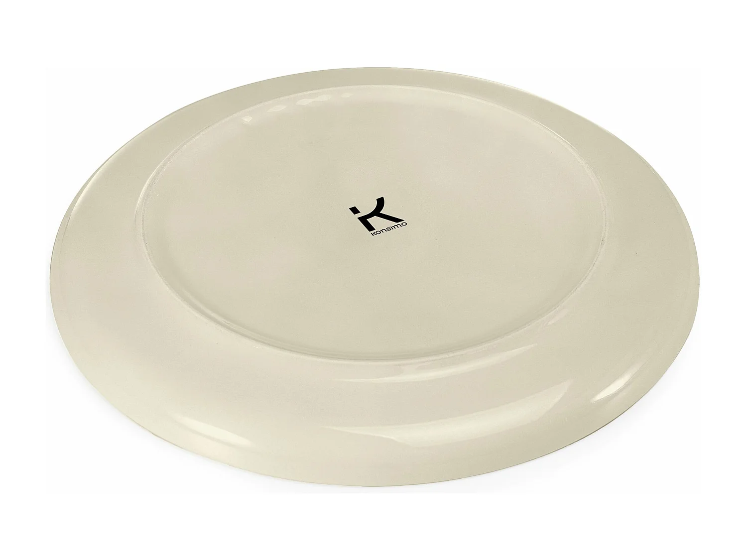 Set de assiete plates 6 personnes 6 pièces - Beige Brillant - VICTO