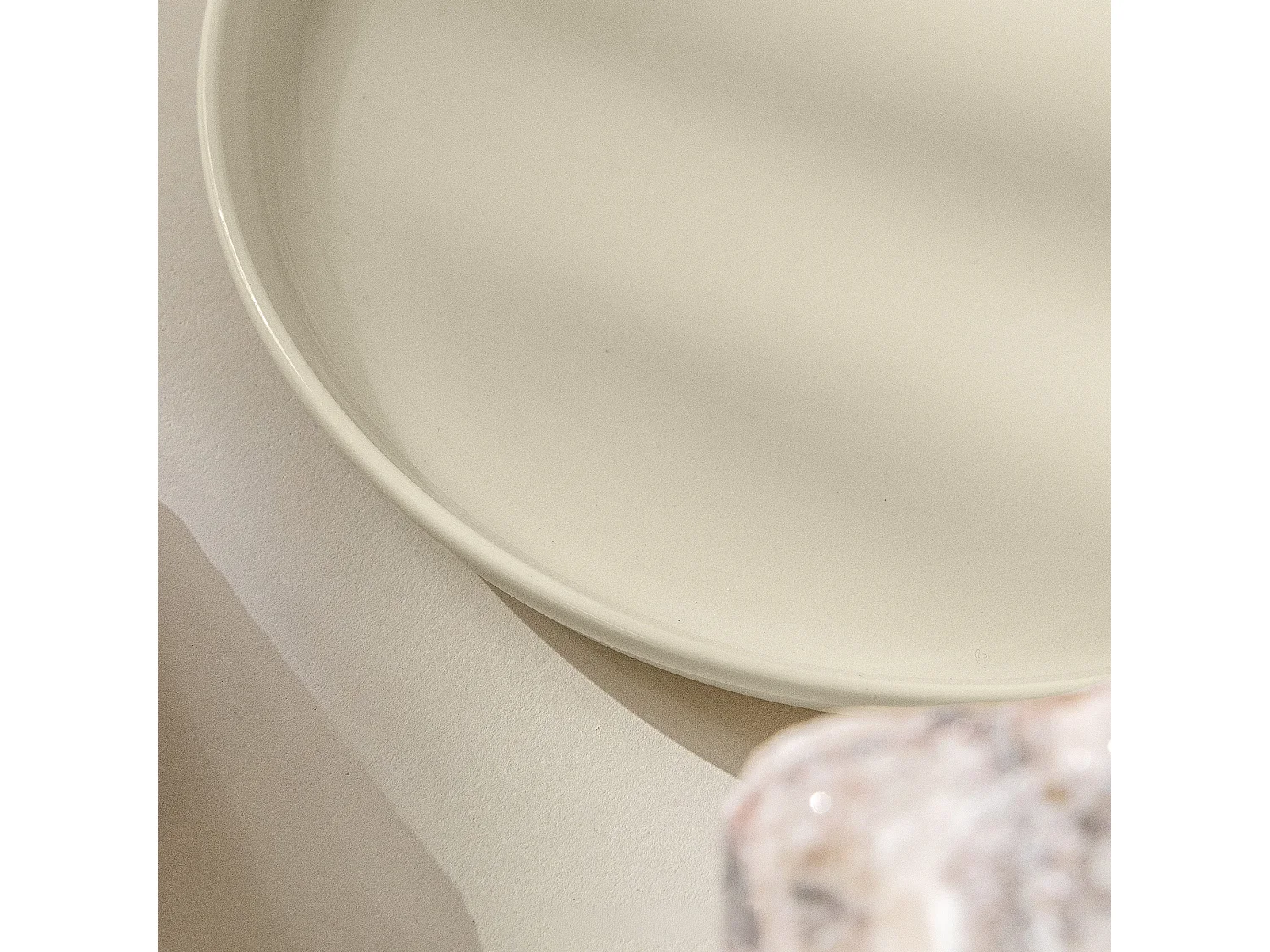 Set de assiete plates 6 personnes 6 pièces - Beige Brillant - VICTO