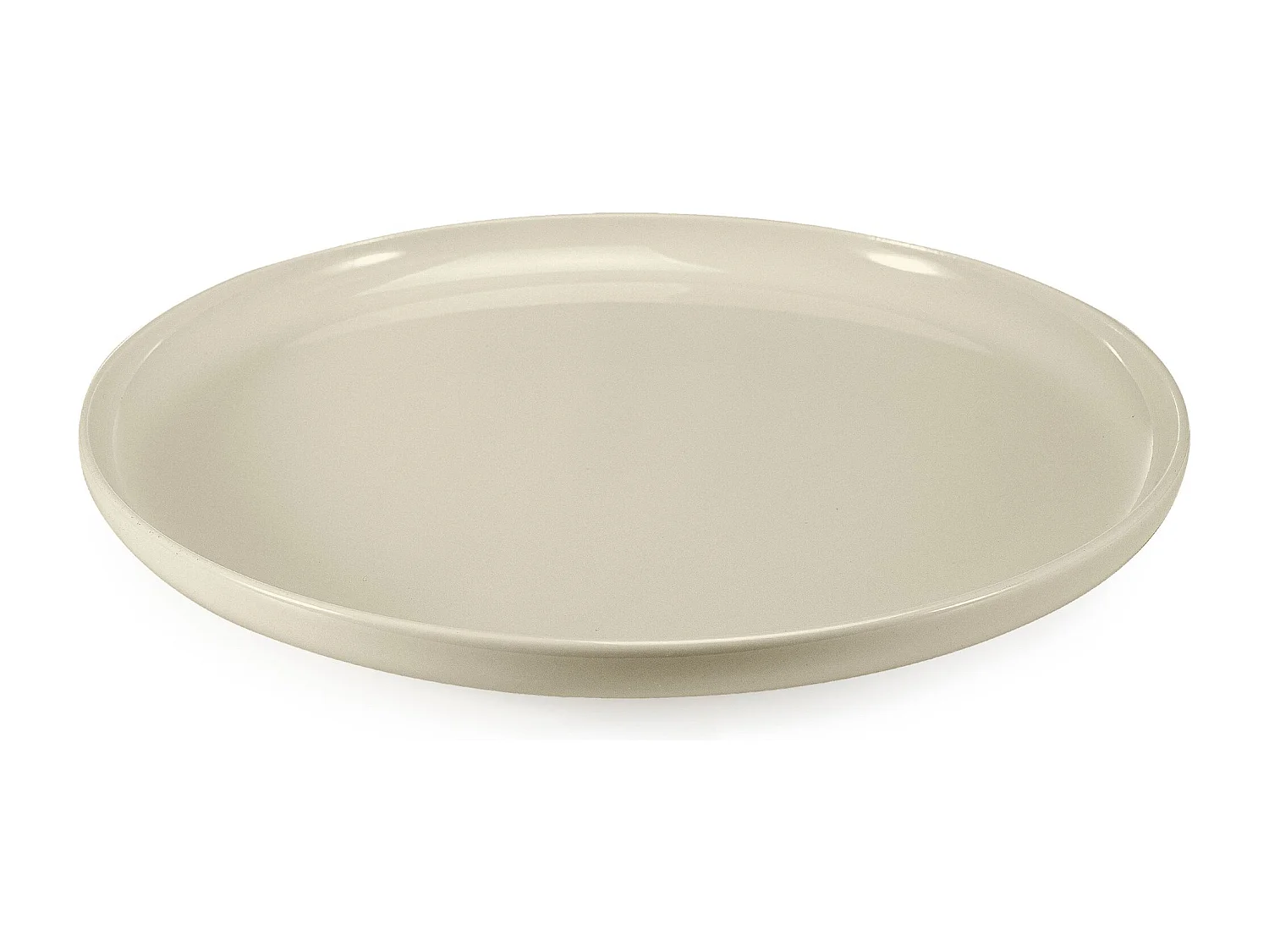 Set de assiete plates 6 personnes 6 pièces - Beige Brillant - VICTO
