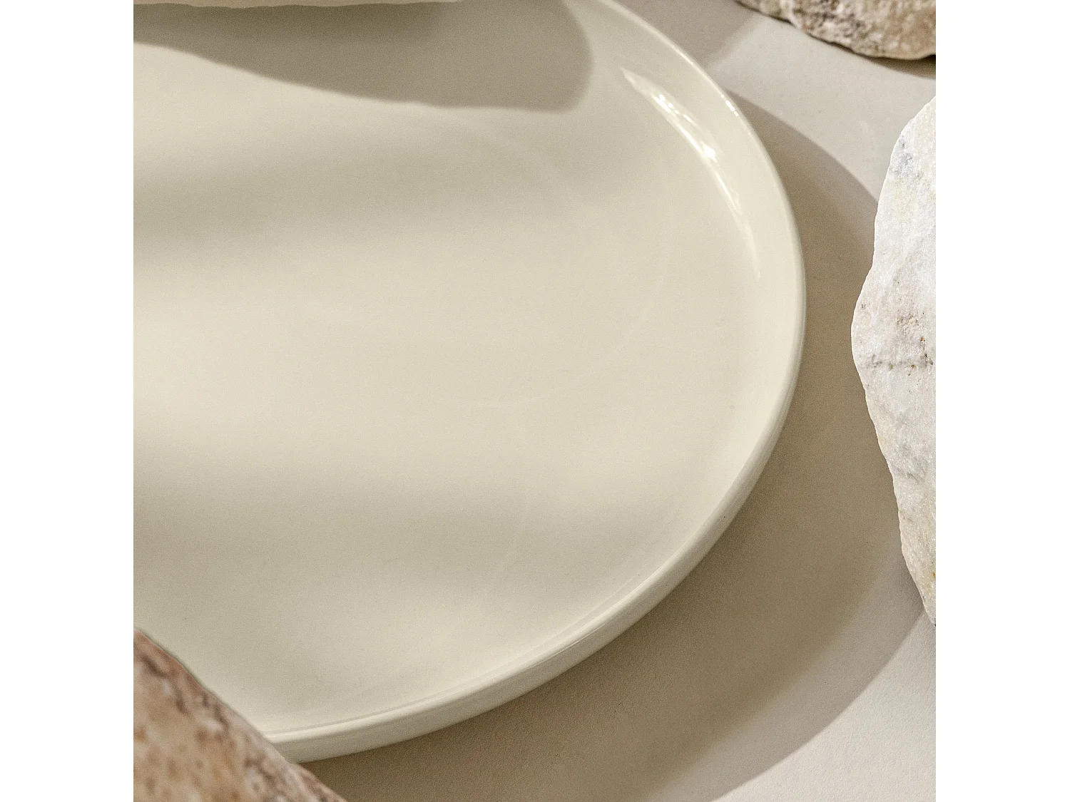 Set de assiettes à dessert 6 personnes 6 pièces - Beige Brillant - VICTO