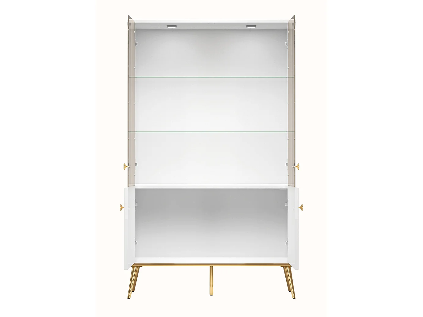 Vitrine - 4-türig - Weiß - DARRBY