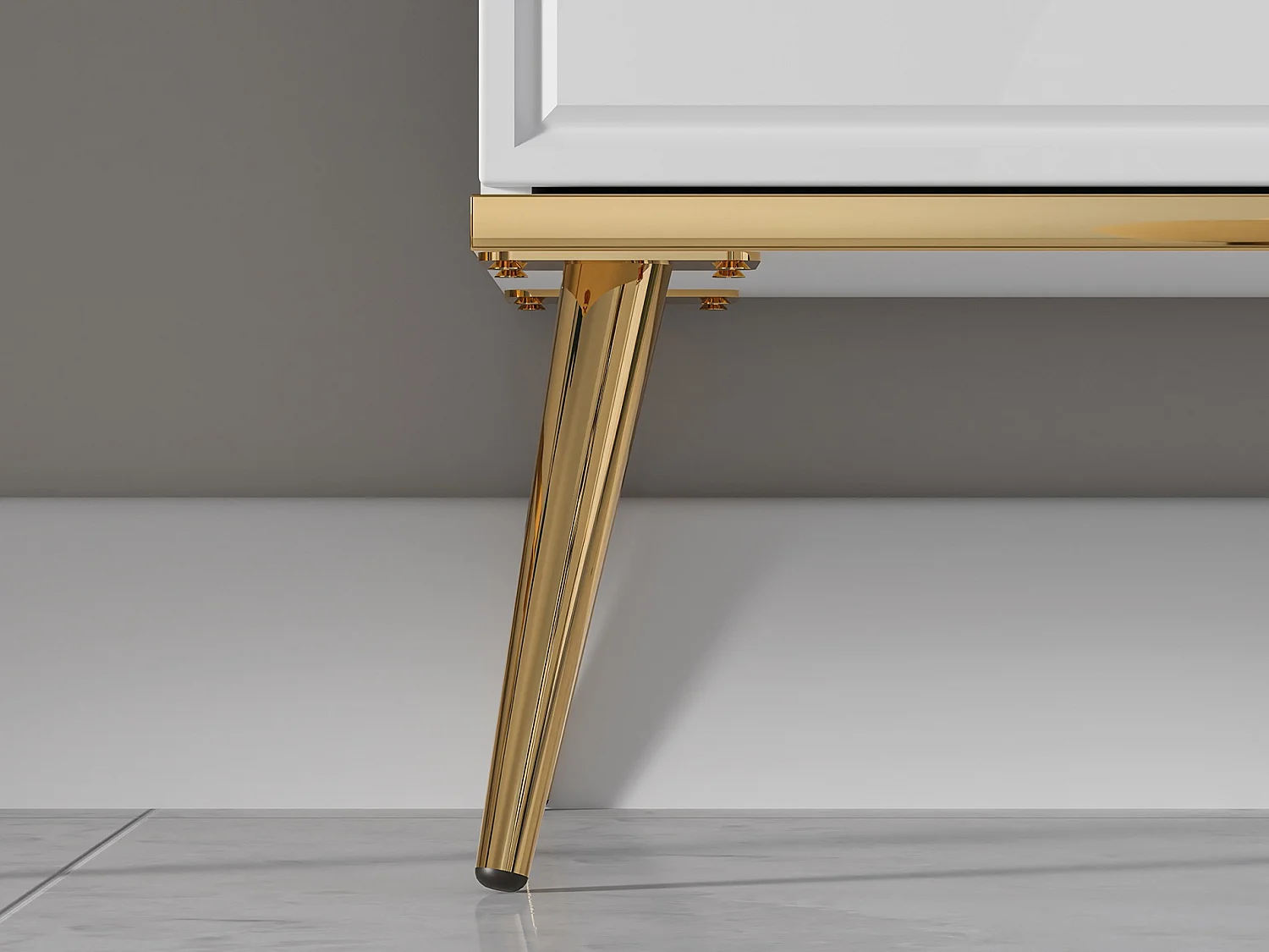 Vitrine - 4-türig - Weiß - DARRBY