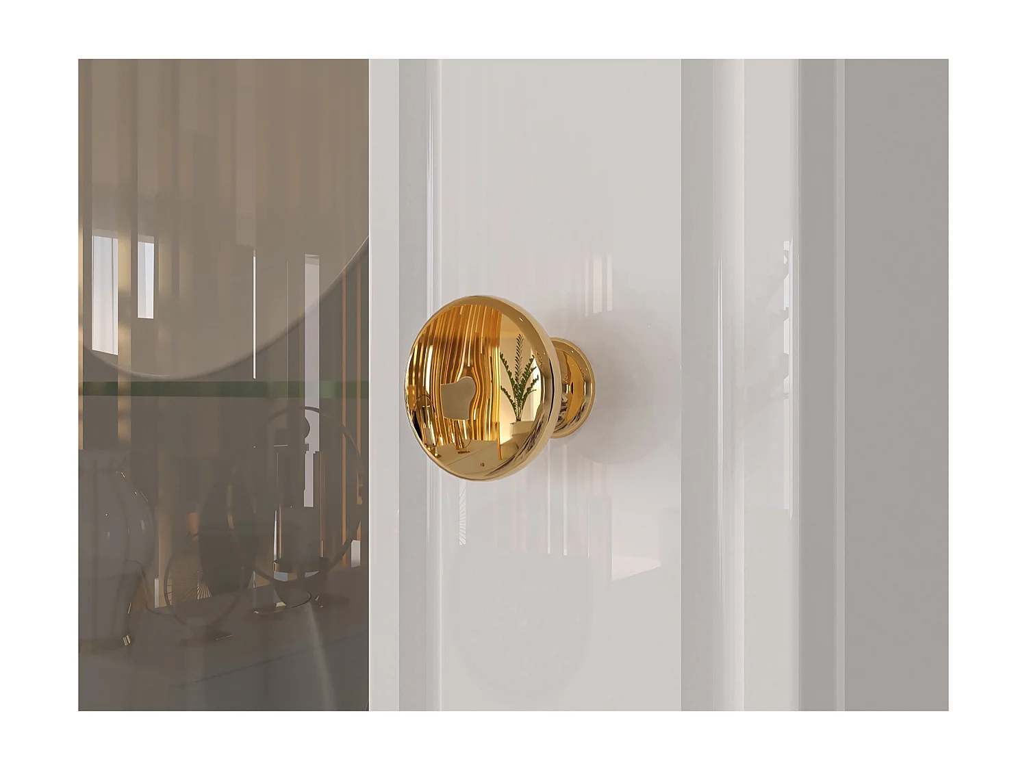 Vitrine - 1-türig - Weiß - DARRBY