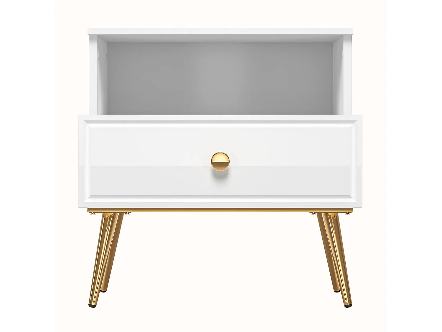 Comodino con cassetto - 50 cm - bianco - DARRBY