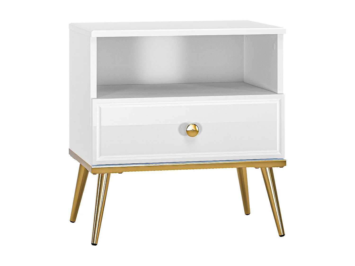 Comodino con cassetto - 50 cm - bianco - DARRBY