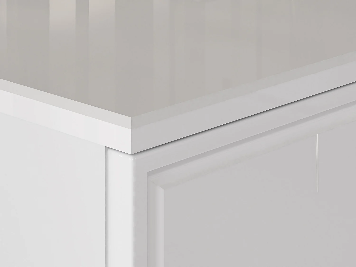 Meuble TV - 160 cm - avec pieds dorés - blanc - DARRBY