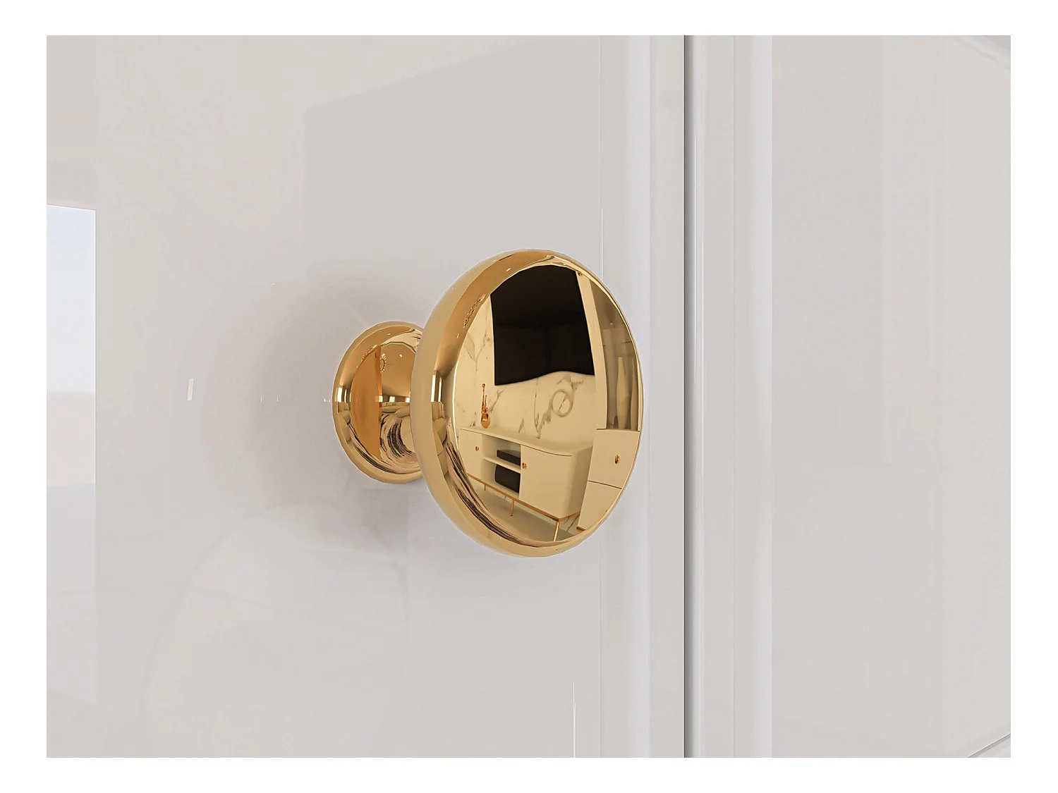 Sideboard 1-türig mit 3 Schubladen - Weiß Matt / Hochglanz - 120 cm - DARRBY