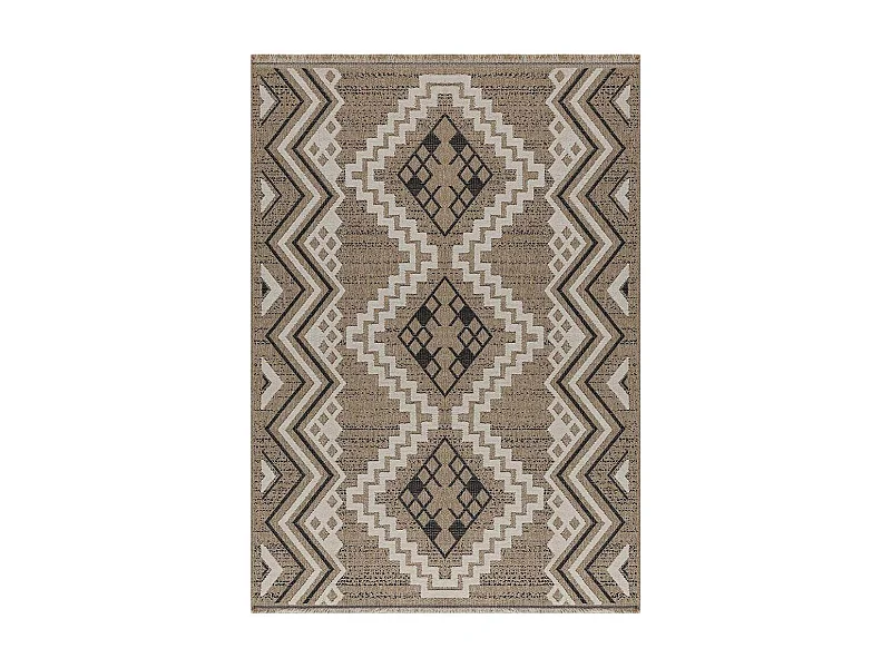 Tapis intérieur extérieur aspect jute noire Tijuana 9054 180 x 67 cm